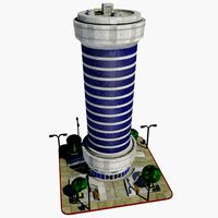 Cartoon Low Poly City Building Tile 1 - Skyscraper Office Apartment