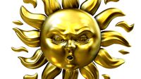 Golden Angry Sun Face - Ready to Render