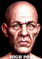 High Poly Head Male white 2
