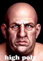 High Poly Head Male white 1
