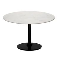 Nero White Marble Dining Table with Matte Black Base