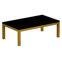 Parsons Black Marble Top Brass Base Rectangular Coffee Table