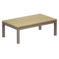 Parsons Travertine Top Stainless Steel Base Rectangular Coffee Table