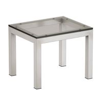 Parsons Clear Glass Top Stainless Steel Base End Table