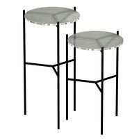 Maylan Clear Glass End Tables Set of 2