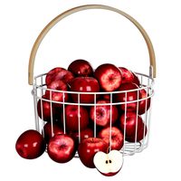 Red (pink) apples in a metal basket