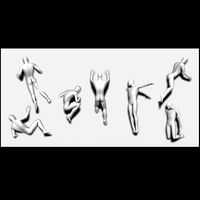 Sculpture wall with human silhouettes