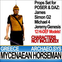Props Set Poser Daz for Greek Mycenaean Horseman