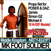 Props Set Poser Daz for Ancient Egyptian MK Foot Soldier