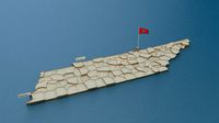 Tennesse detailed Map with Animated Flag