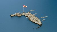 Florida detailed Map with Animated Flag
