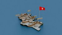 Tunisia detailed Map with Animated Flag
