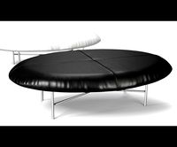 Leather Foot Stool - Black and White