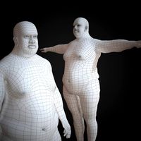 Rigged Obese Black Man Basemesh
