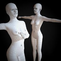 Rigged Muscular Black Woman Basemesh