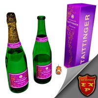 Champagne bottle , cork , box