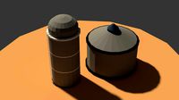 Low Poly Farm Silos