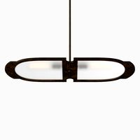1stdibs Large Double-Plate Frosted Glass Pendent