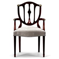 Theodore Alexander Palmerstones Brass Rosette Dinner ArmChair