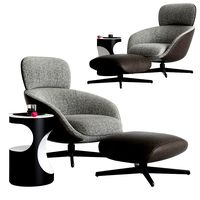 Minotti Russell Arm Chair & Ottoman