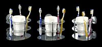 3 toothbrush and holder