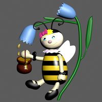 Honeybee and tulip