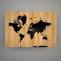 World map wooden 03