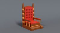 Low Poly Cartoon Throne