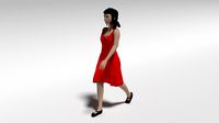 Cartoon Walking Woman
