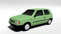 Low Poly Cartoon Fiat Uno 1983 Car