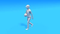 Low Poly Kid Walking With a Ball