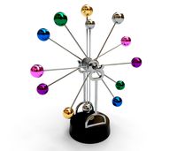 Newton pendulum creative rotating multi-colored eternal balls