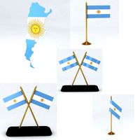 Argentina Flag and Map 3d model