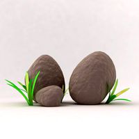 Stone With Grass