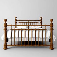 19TH C. KNOB BED