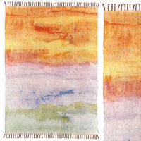 Watercolor Sunset Chenille Rug