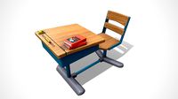 Cartoon School Desk