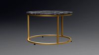 Round Milan Coffee Table black marble