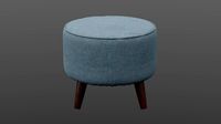 Round Jaxon Ottoman navy upholstery