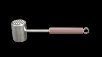 Meat Tenderizer Mallet Pounder - Stainless Steel steel brown handle