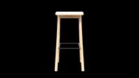 YKSI stool-oak wood