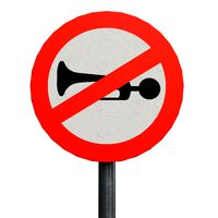 Horn prohibited roadsign