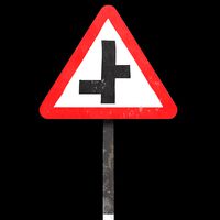 Staggered intersaction Roadsign