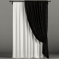 Gray curtains in the wings with tulle