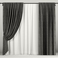 Gray curtains in the background with tulle