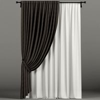 Brown curtains in the background with tulle