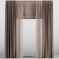 Curtains with tulle and roman blinds