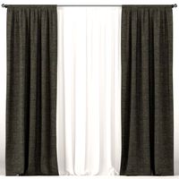 Gray curtains with white tulle