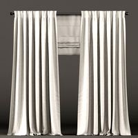 Beige curtains and roman blinds