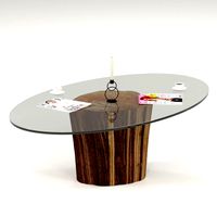 Glass table from stump